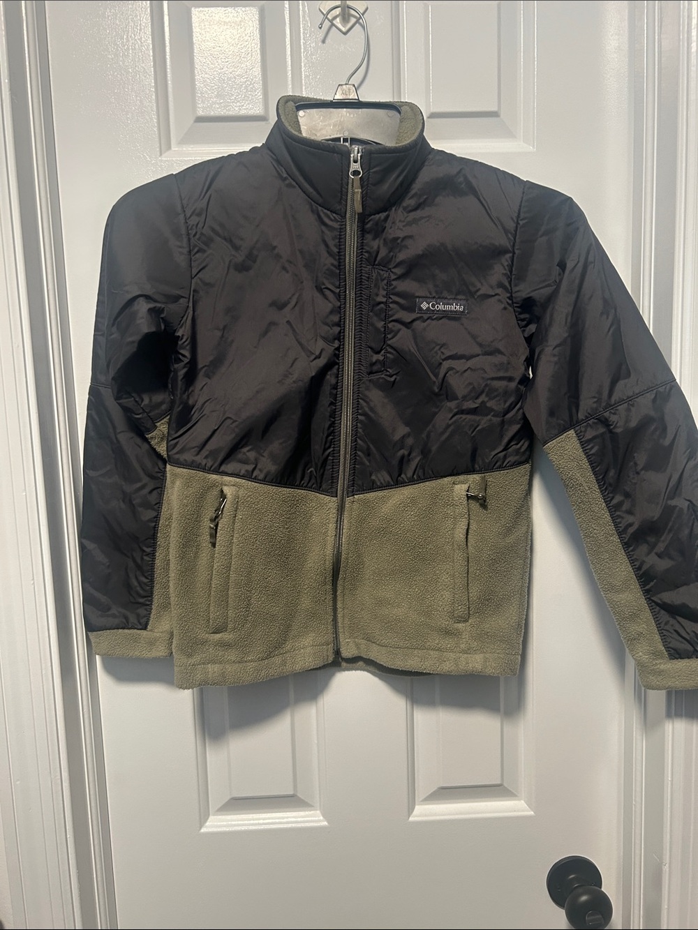 Columbia Two-Tone Puffer Jacket in Black and Olive